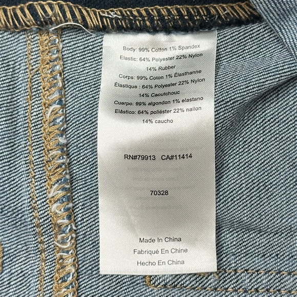 led Luxe Essentials Denim Maternity Skirt Stretch Side Panel Raw Hem Size Large - Picture 11 of 14